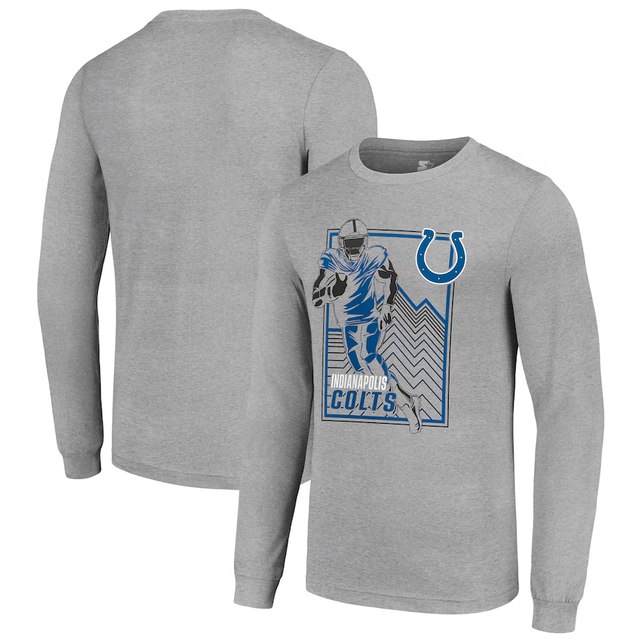 Men Indianapolis Colts grey 2024 NFL Long sleeve T Shirts->nfl t-shirts->Sports Accessory